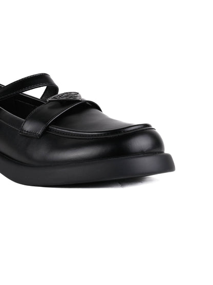 Women Black Solid Mary Jane Ballerinas