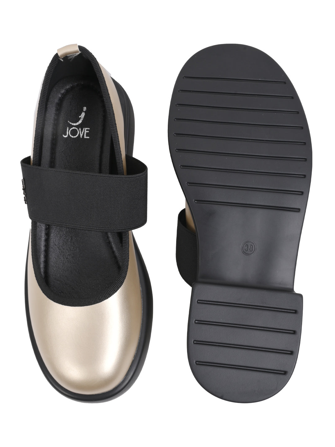 Women, Women Footwear, Gold Ballerinas