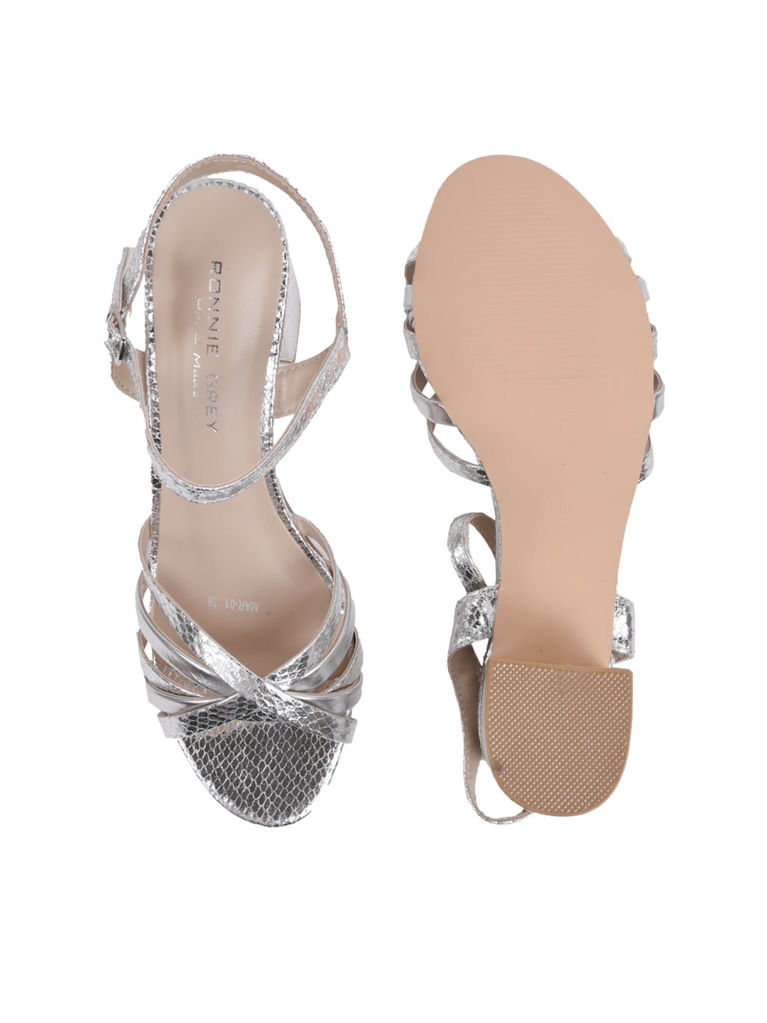 Women, Women Footwear, Silver Sandals