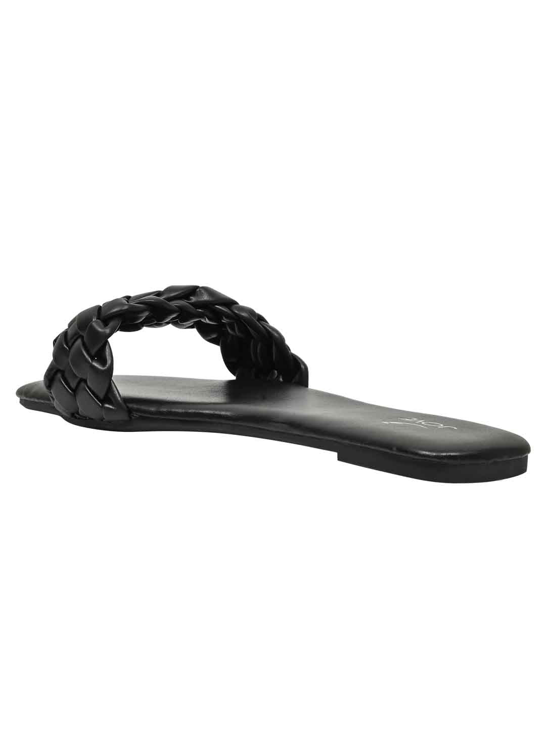 Footwear, Women Footwear, Black Open Toe Flats