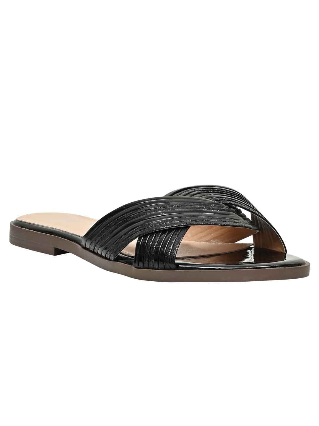 Footwear, Women Footwear, Black Open Toe Flats