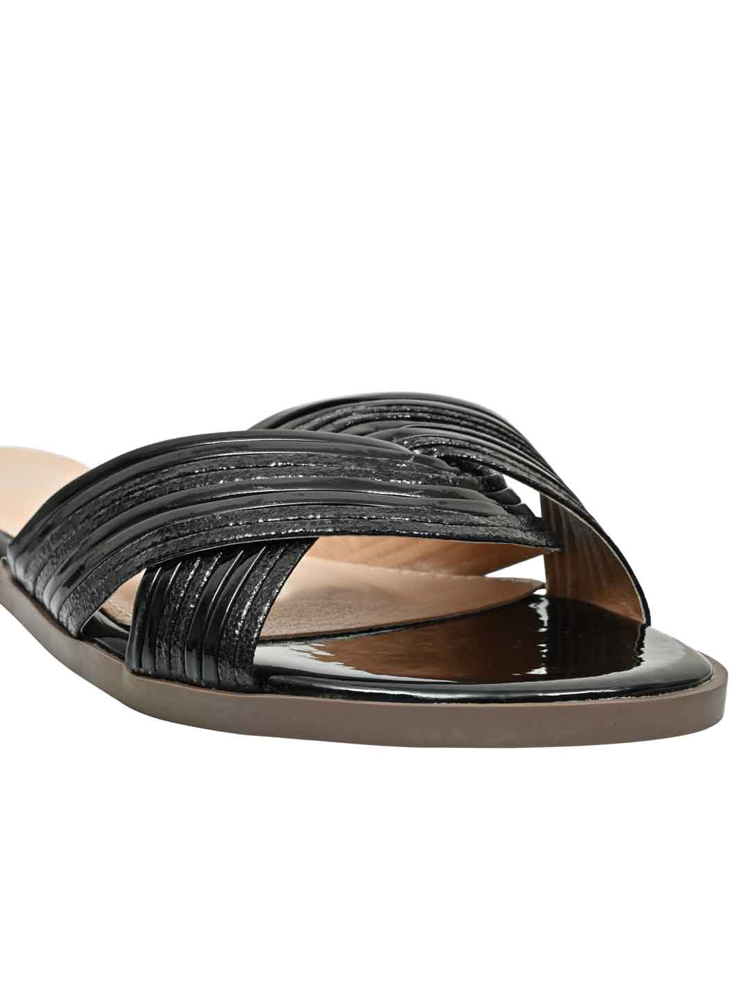 Footwear, Women Footwear, Black Open Toe Flats