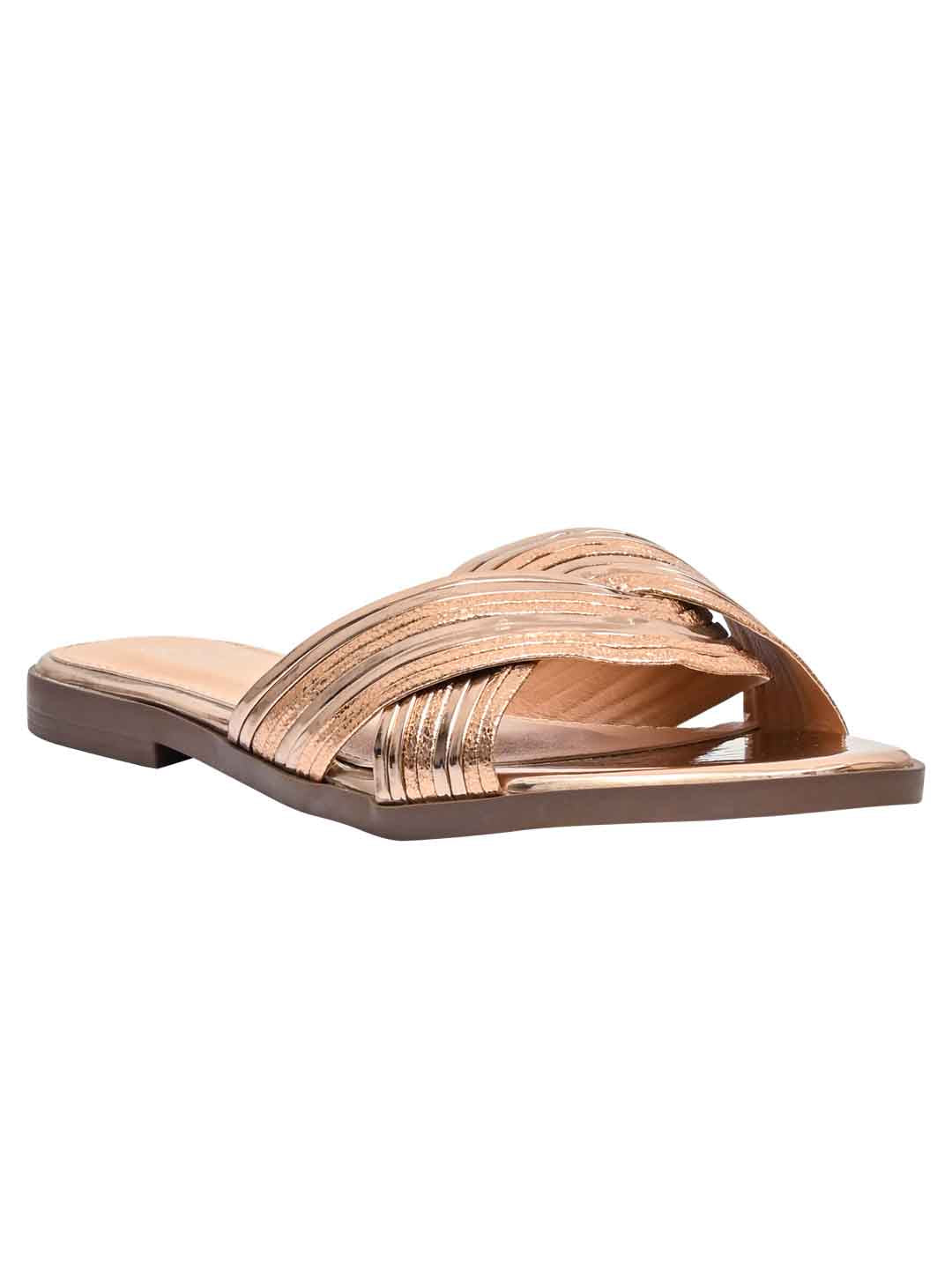 Footwear, Women Footwear, Bronze Open Toe Flats