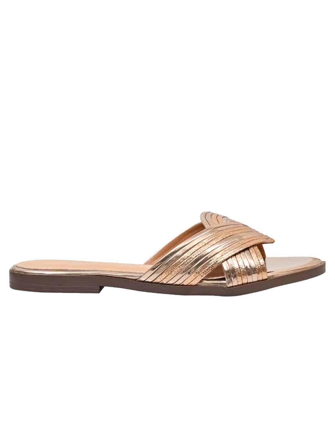 Footwear, Women Footwear, Bronze Open Toe Flats