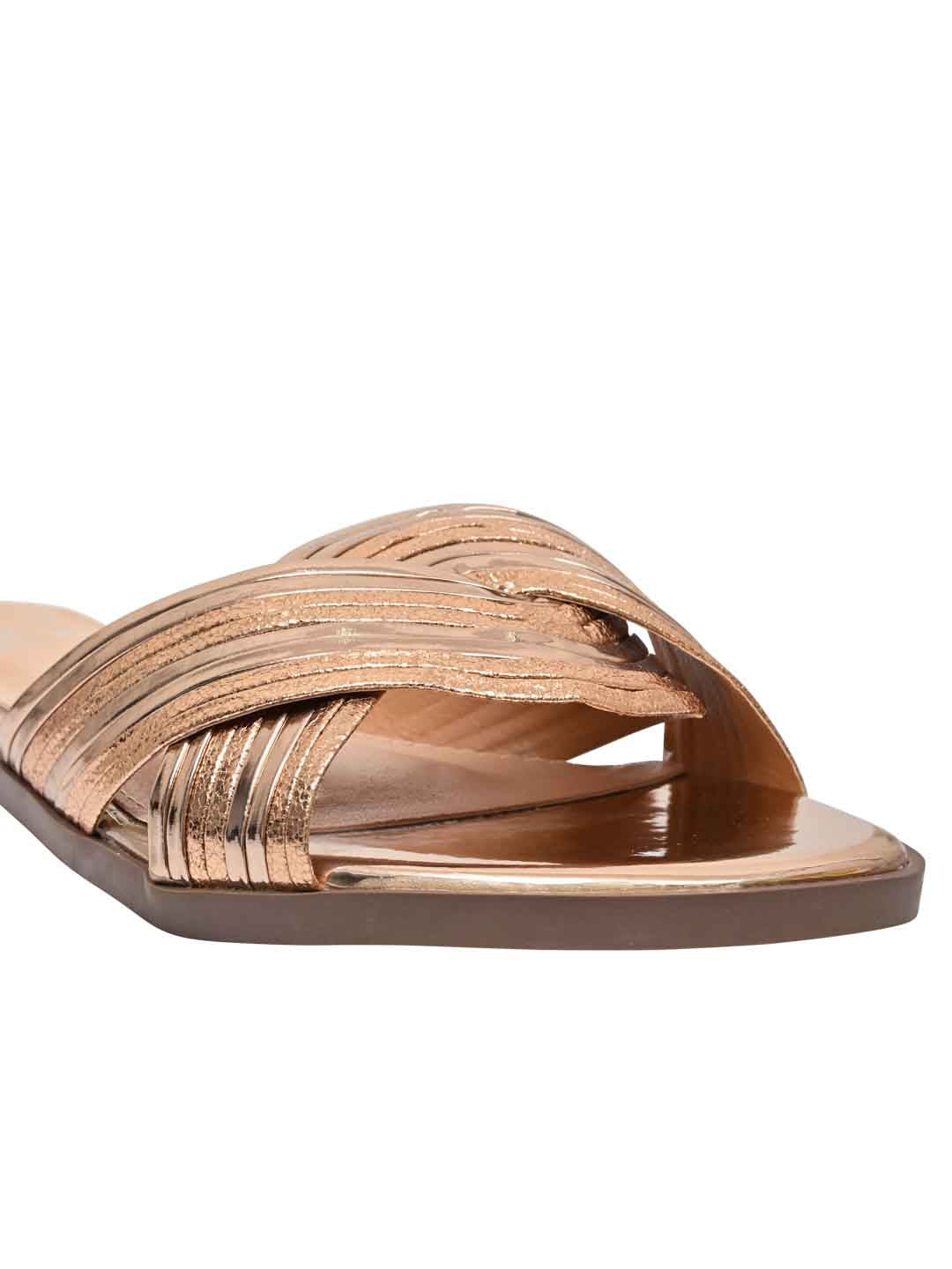 Footwear, Women Footwear, Bronze Open Toe Flats