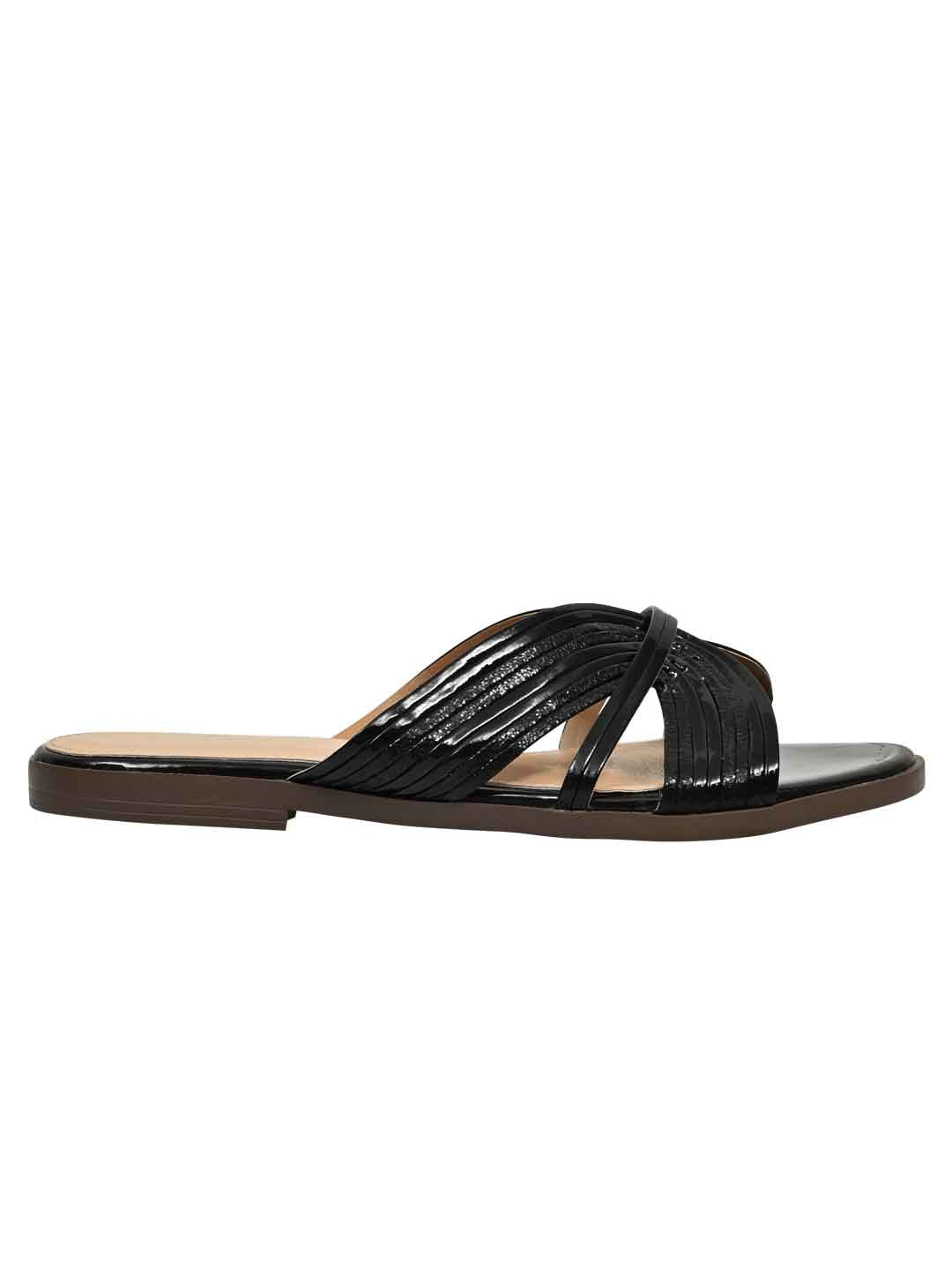 Footwear, Women Footwear, Black Open Toe Flats