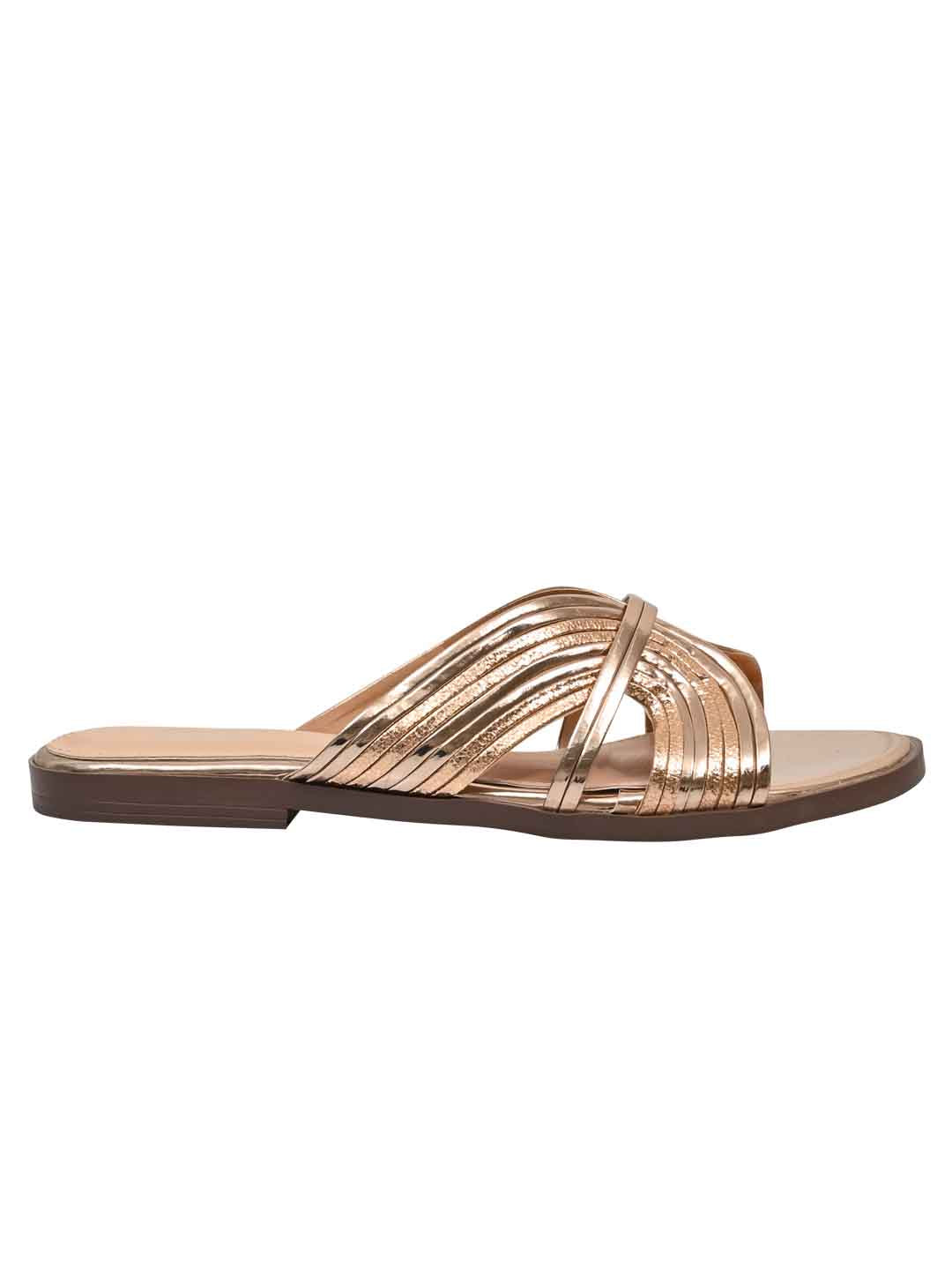 Footwear, Women Footwear, Bronze Open Toe Flats