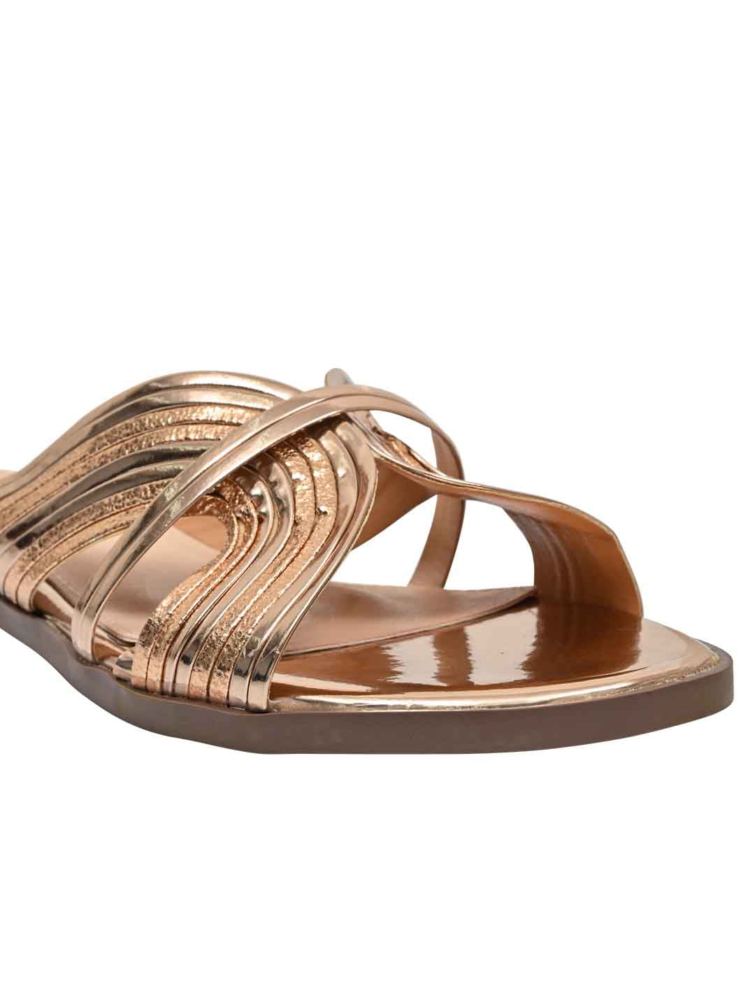 Footwear, Women Footwear, Bronze Open Toe Flats