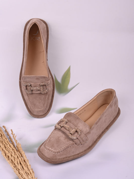 Women, Women Footwear, Khaki Loafers