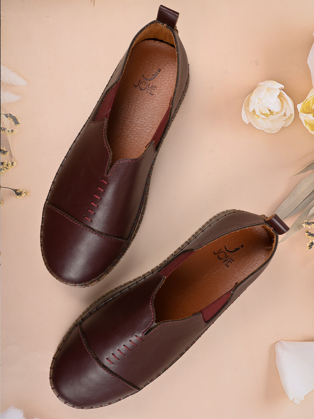 Women, Women Footwear, Maroon Loafers