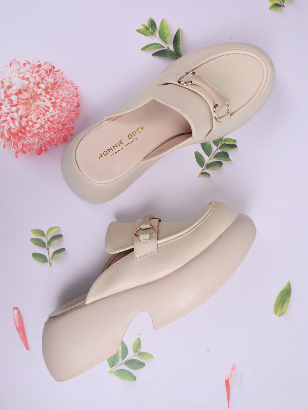 Women, Women Footwear, Beige Mules