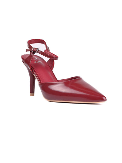 Women, Women Footwear, Maroon Pumps