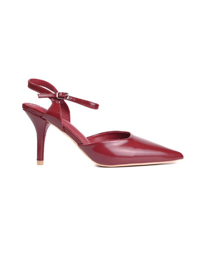 Women, Women Footwear, Maroon Pumps