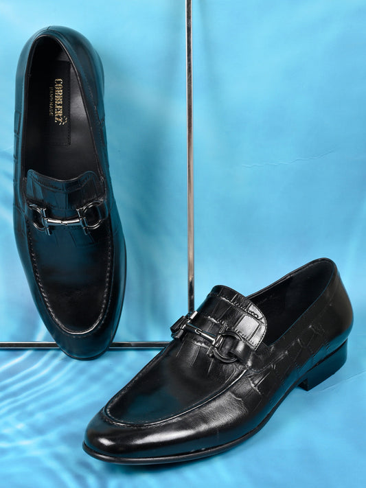 Men, Men Footwear, Black Loafers