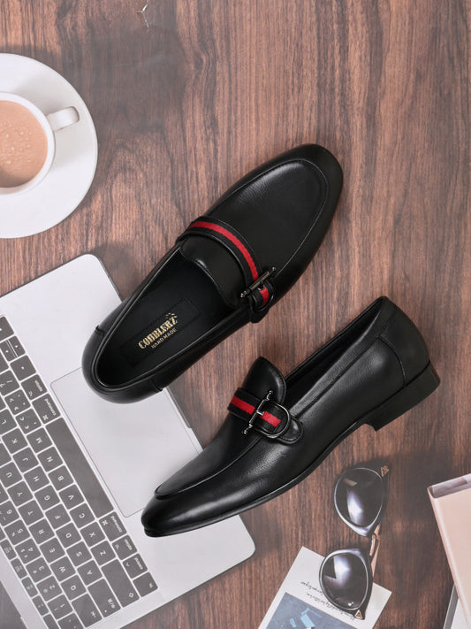 Men, Men Footwear, Black Loafers