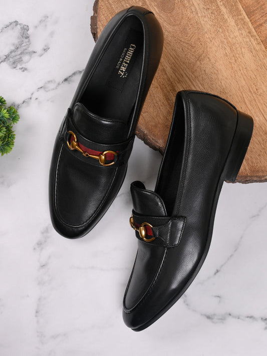 Men, Men Footwear, Black Loafers