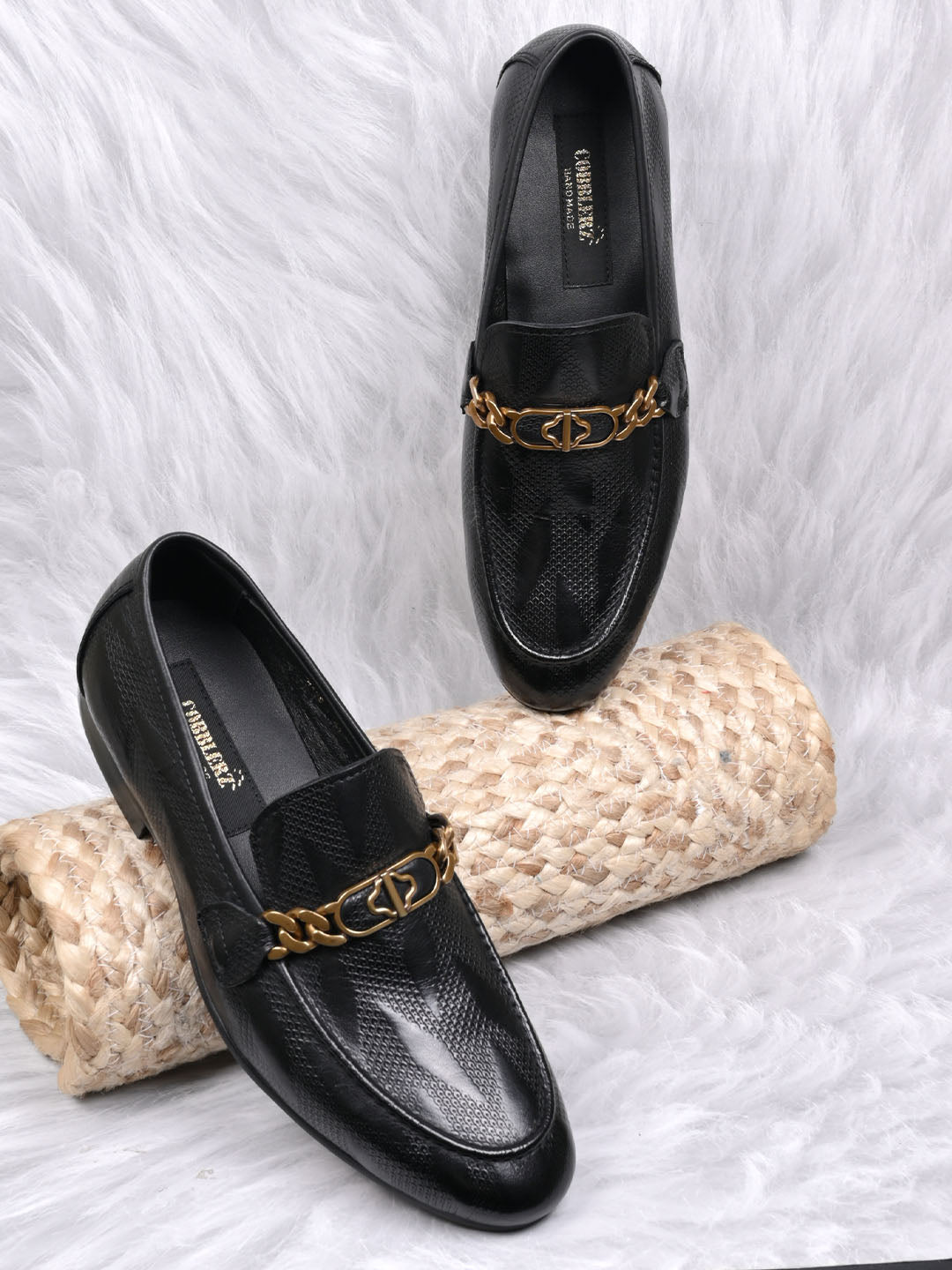 Men, Men Footwear, Black Loafers