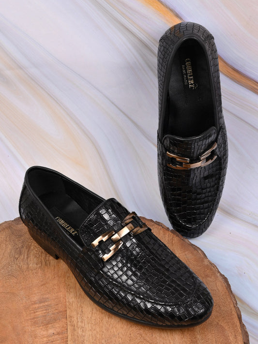 Men, Men Footwear, Black Loafers