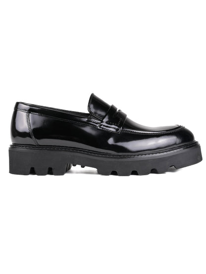 Men, Men Footwear, Black Loafers