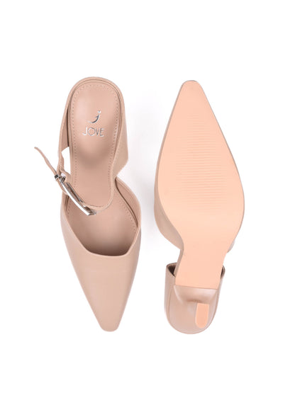 Women, Women Footwear, Beige Pumps