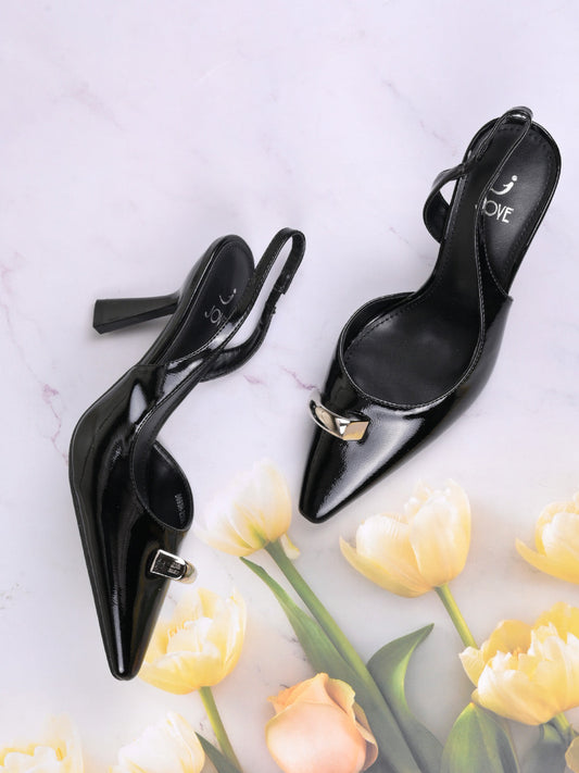 Women, Women Footwear, Black Pumps