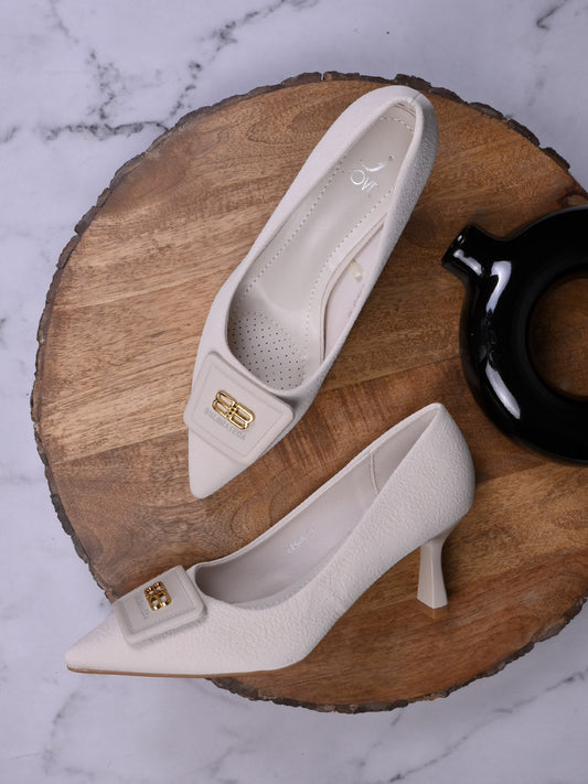 Women, Women Footwear, Beige Pumps