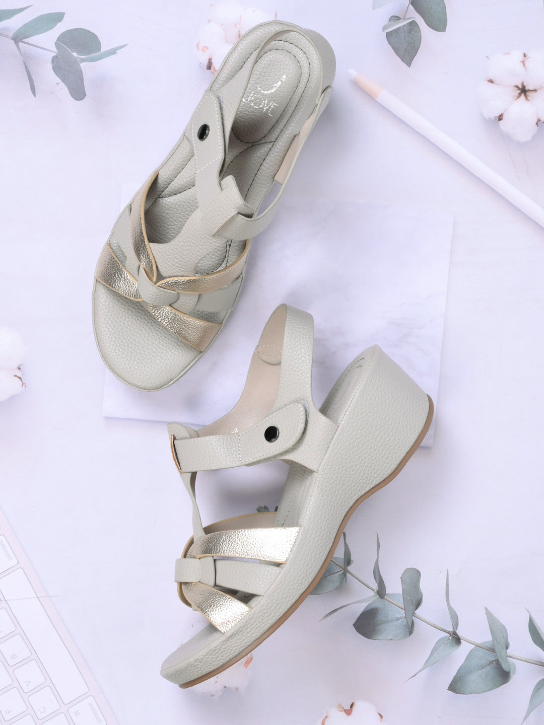 Women, Women Footwear, Beige Sandals