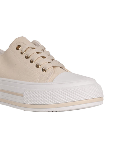 Women, Women Footwear, Beige Sneakers