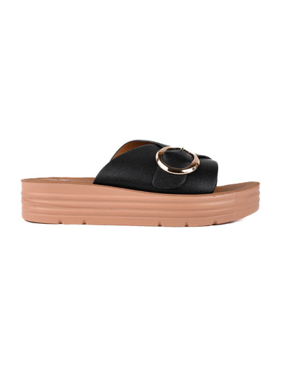 Women, Women Footwear, Black Sandals