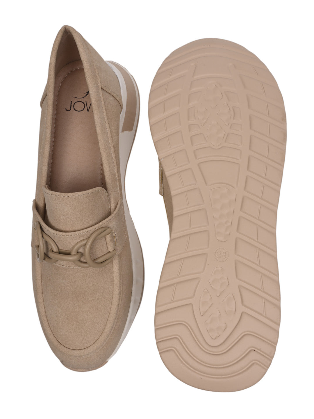 Women, Women Footwear, Beige Loafers