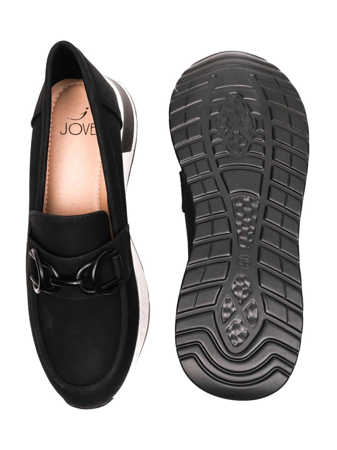 Women, Women Footwear, Black Loafers