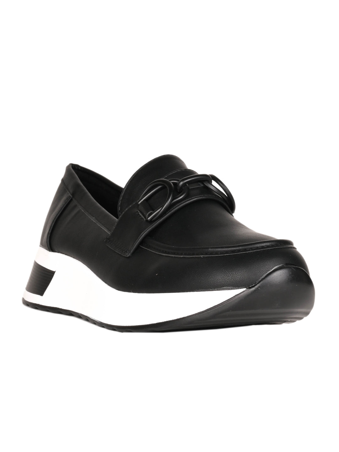 Women, Women Footwear, Black Loafers