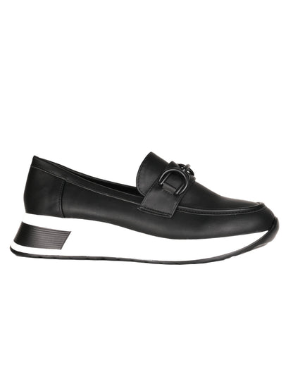 Women, Women Footwear, Black Loafers