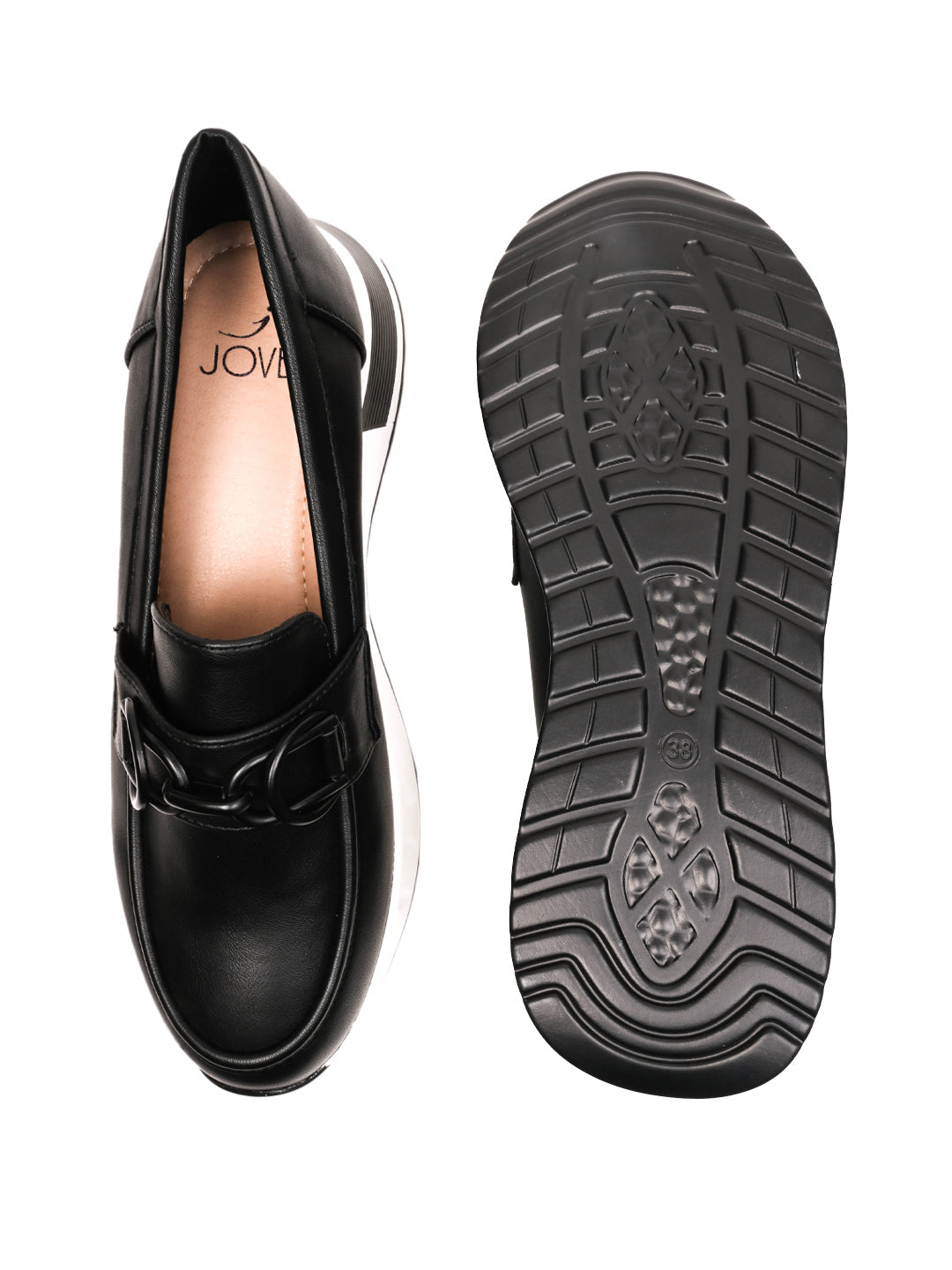 Women, Women Footwear, Black Loafers