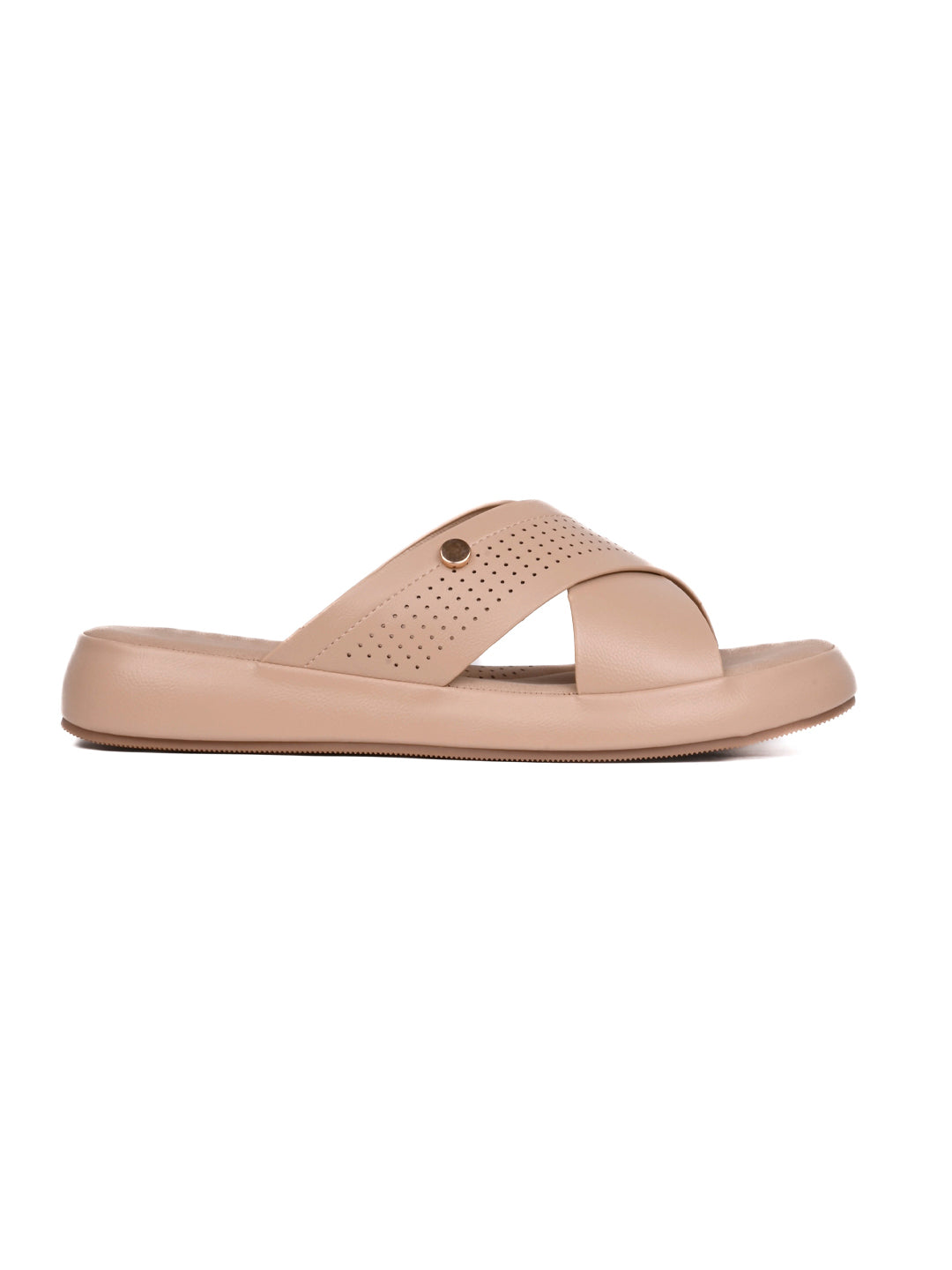 Women, Women Footwear, Beige Open Toe Flats