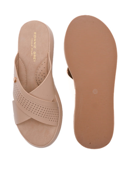 Women, Women Footwear, Beige Open Toe Flats