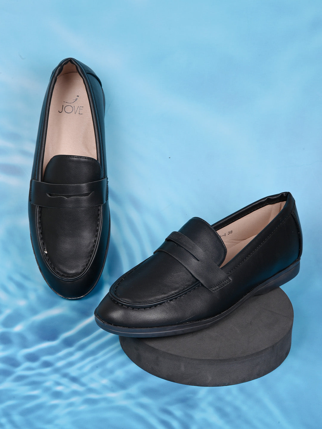 Women, Women Footwear, Black Loafers