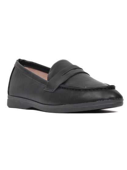 Women, Women Footwear, Black Loafers