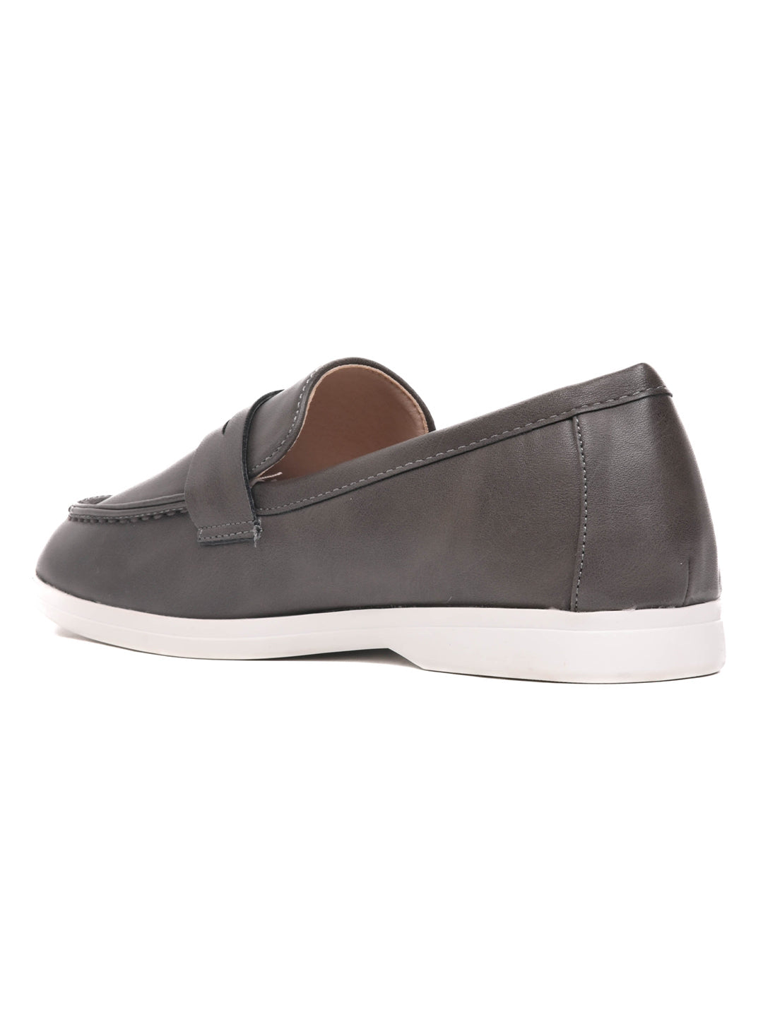 Women, Women Footwear, Grey Loafers