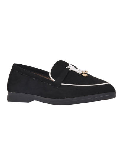 Women, Women Footwear, Black Loafers