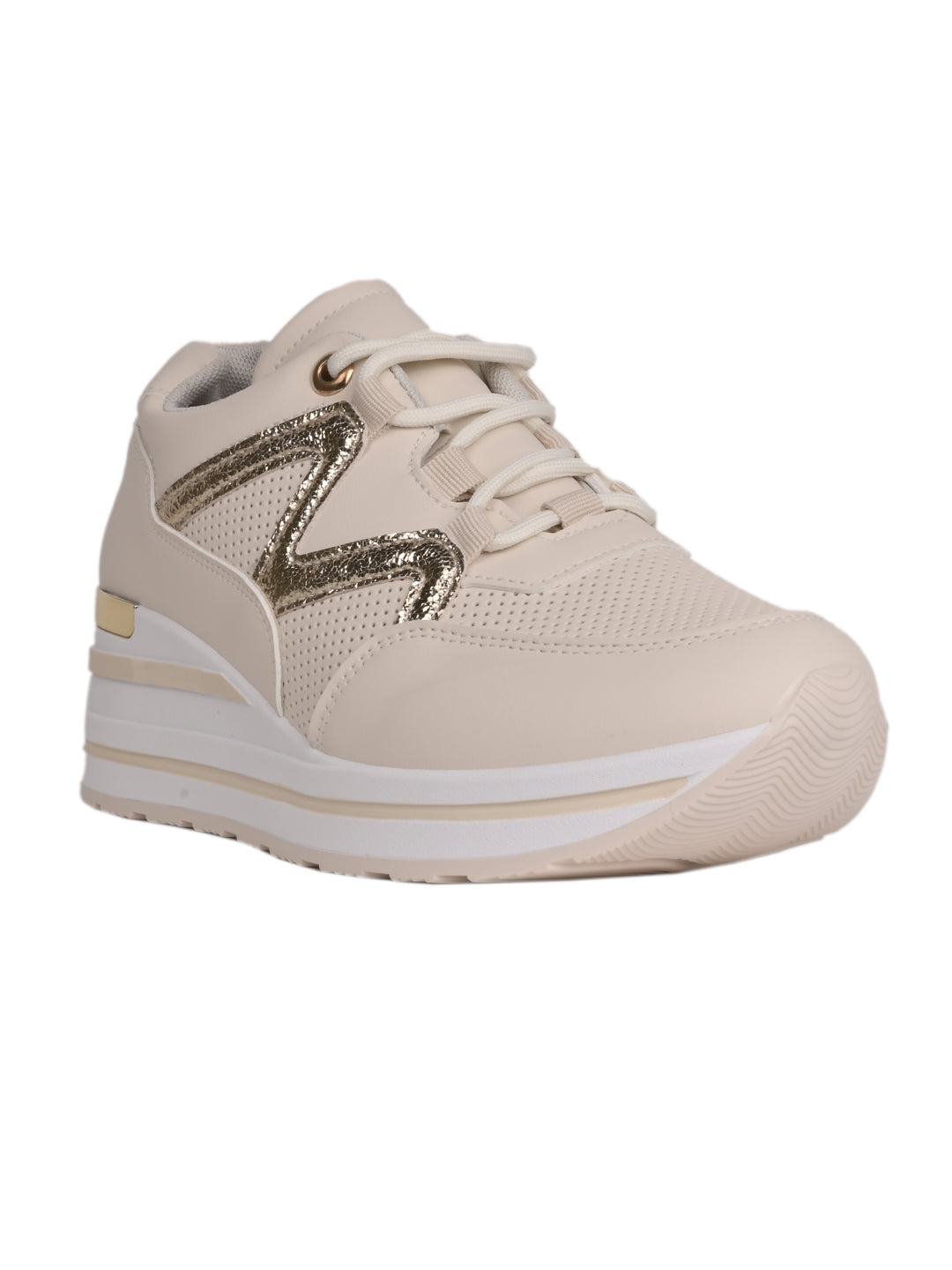 Women, Women Footwear, Beige Sneakers