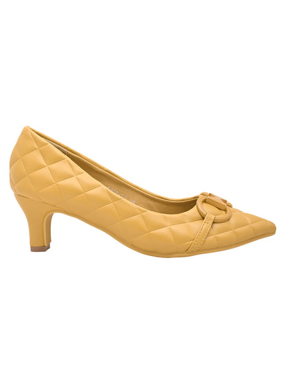 Footwear, Women Footwear, Mustard Pumps