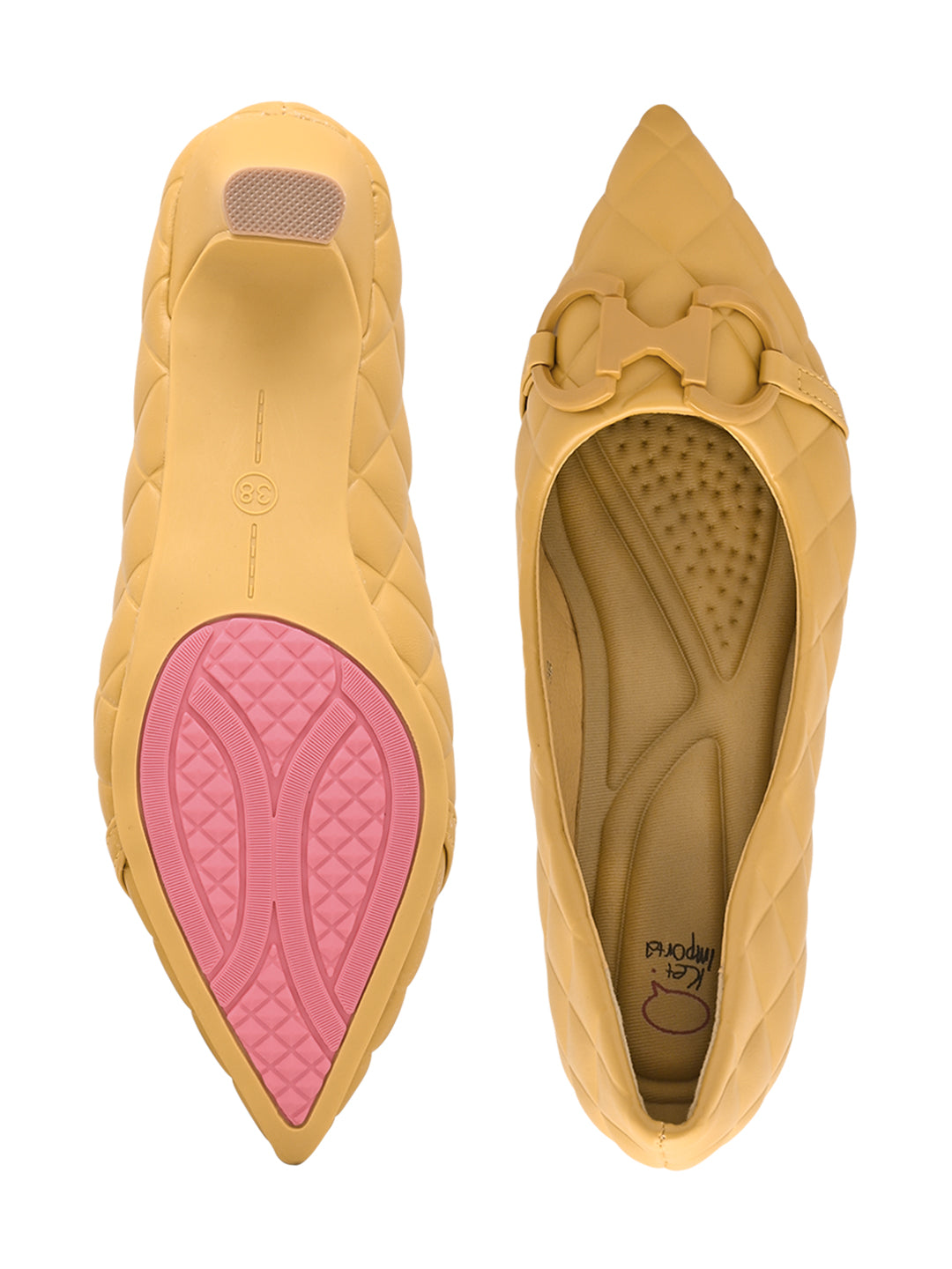 Footwear, Women Footwear, Mustard Pumps