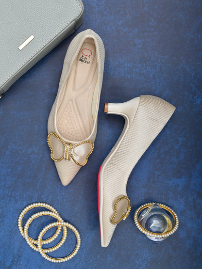 Footwear, Women Footwear, Beige Pumps