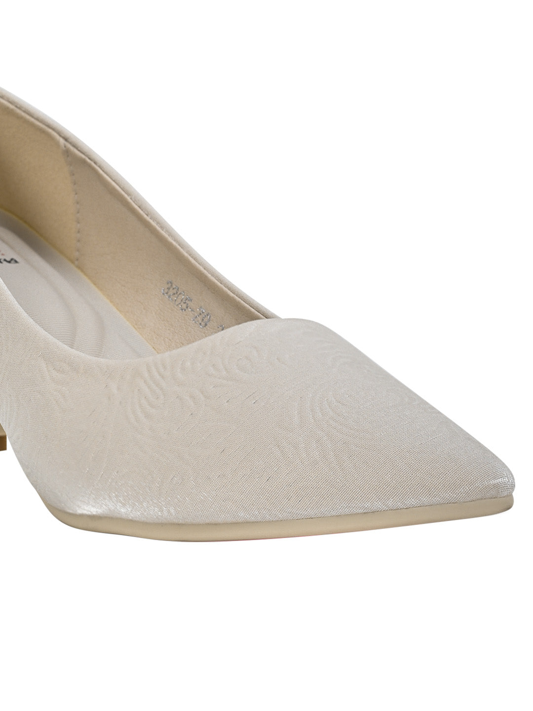 Women Beige Textured Pumps