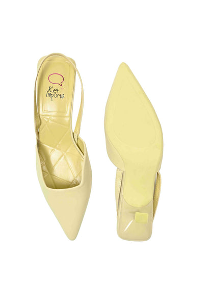 Women, Women Footwear, Yellow Pumps