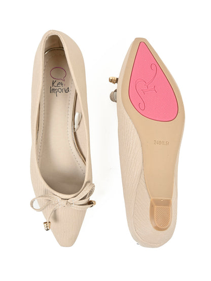 Women, Women Footwear, Beige Ballerinas