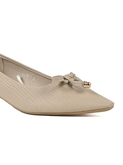 Women, Women Footwear, Beige Ballerinas