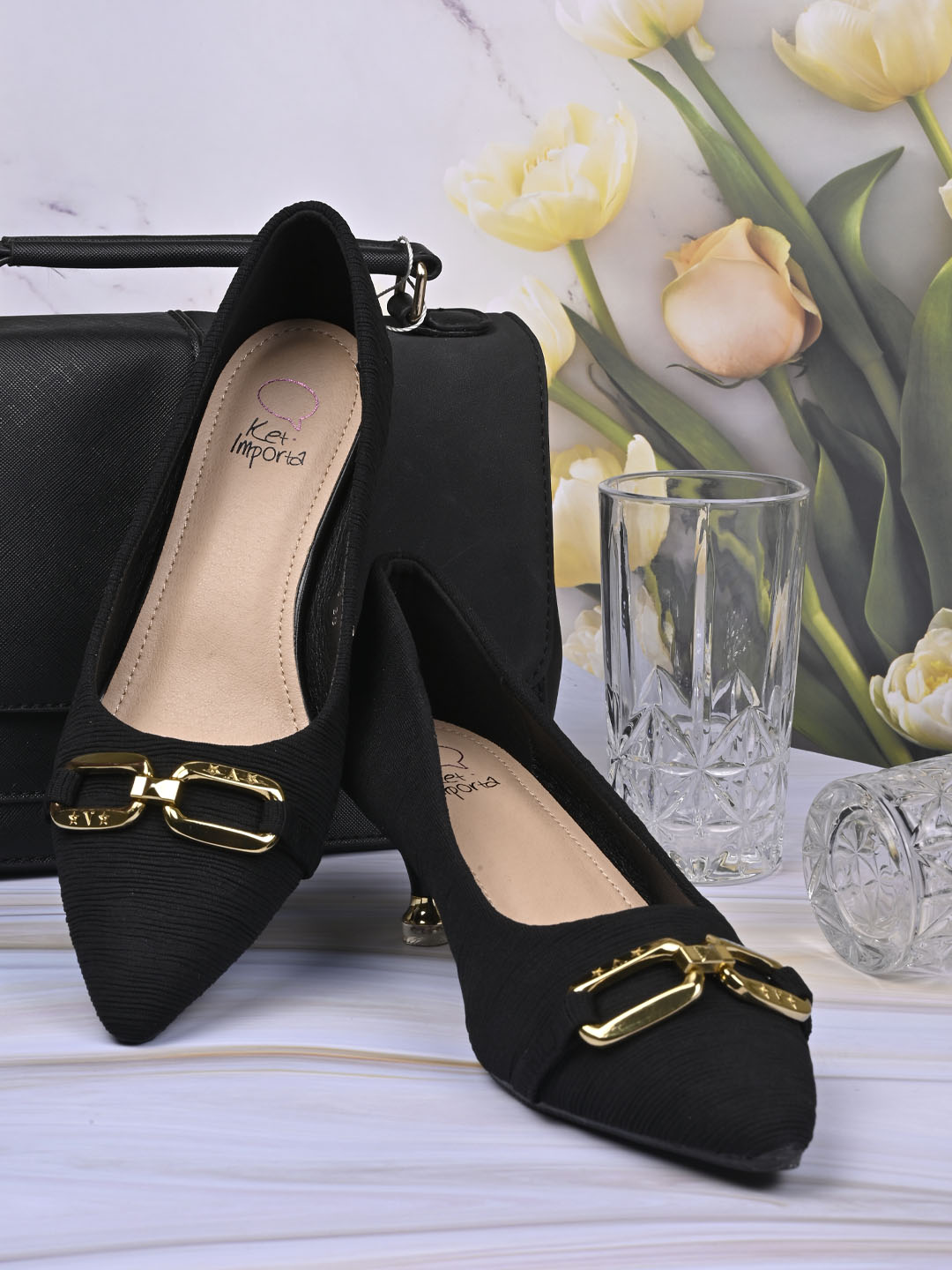 Women, Women Footwear, Black Pumps