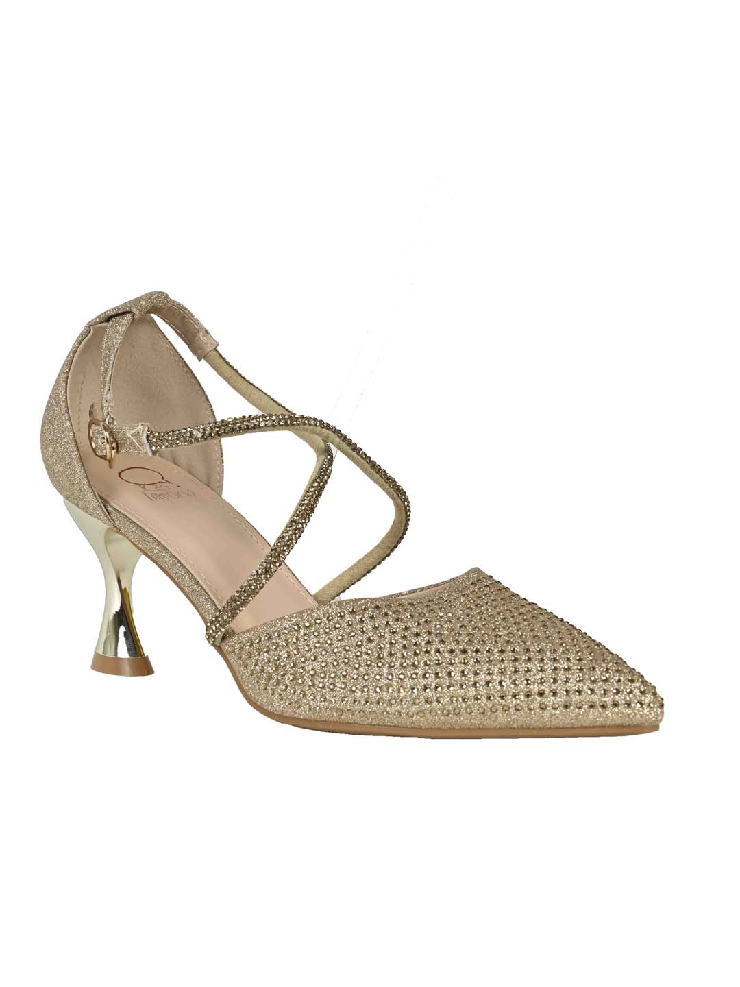 Women, Women Footwear, Golden Pumps